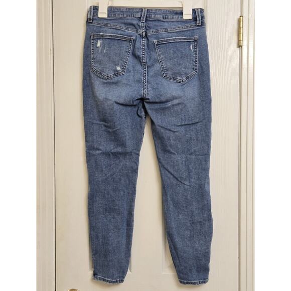 Pistola Women Jeans 28 Tapered Ankle Mid Rise Skinny Slit Hem Distressed Stretch - Picture 2 of 15